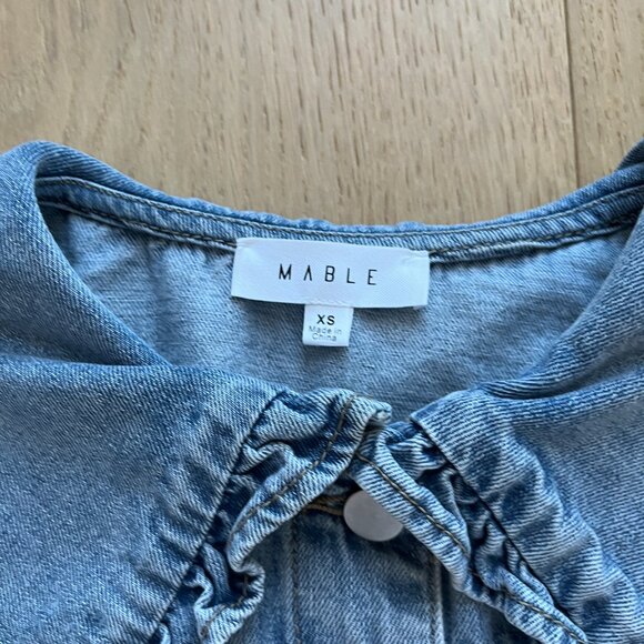 Anthropologie Mable Peter Pan Collar Denim Jacket - Picture 4 of 5